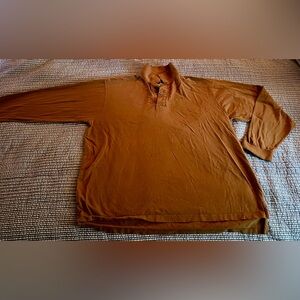 🐻 Men's 100% Cotton Long Sleeve Brown Polo Shirt 🐻